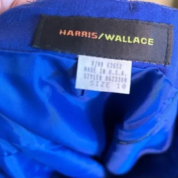 Harris Wallace Blue Wool Pencil Skirt Size 10 Fitted Lined Office Work Wear Zip - Picture 3 of 4